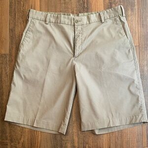 Nike Golf Men's Tan Striped Flat Front Shorts